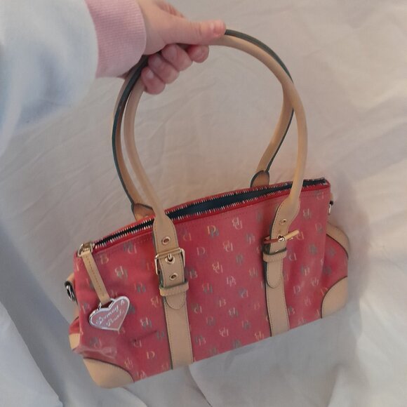 Vintage Y2K 2003 Dooney & Bourke Pink Monogram Domed Satchel Barbiecore - Picture 9 of 16